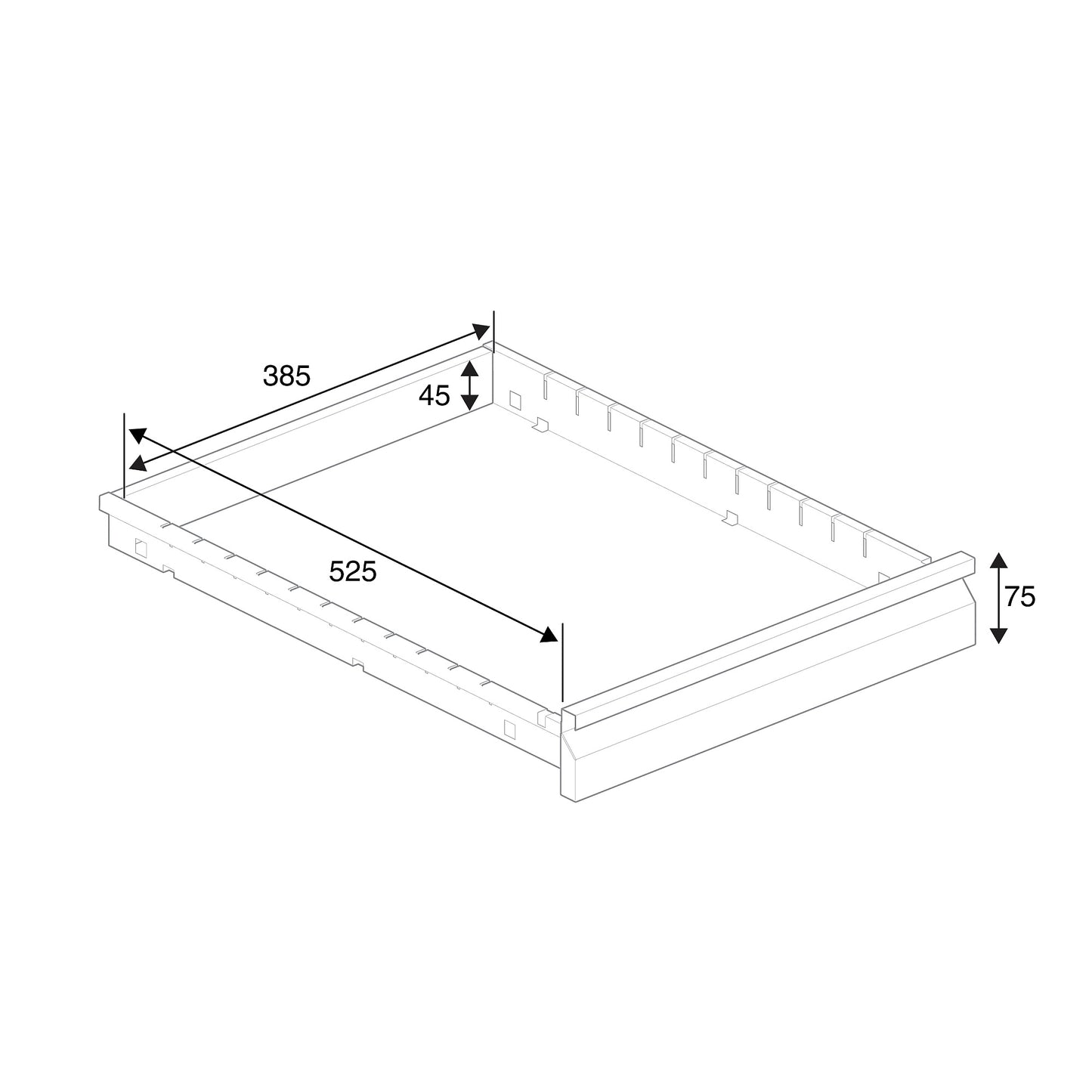 Skuffeseksjon TRUST, opphengt, 4 skuffer