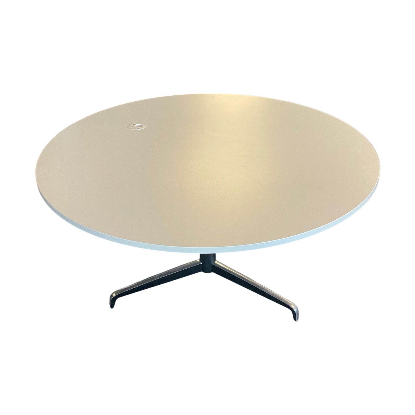 Møtebord Ø140, hvit laminat