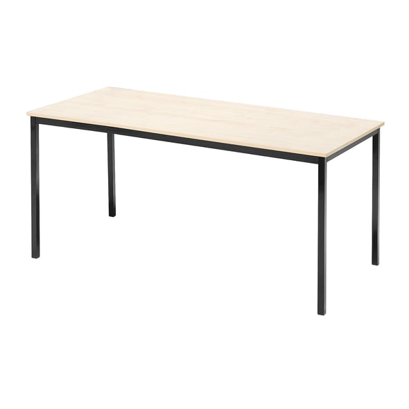 Kantinebord JAMIE L1800 B800 H735 mm, bjørk laminat, svart