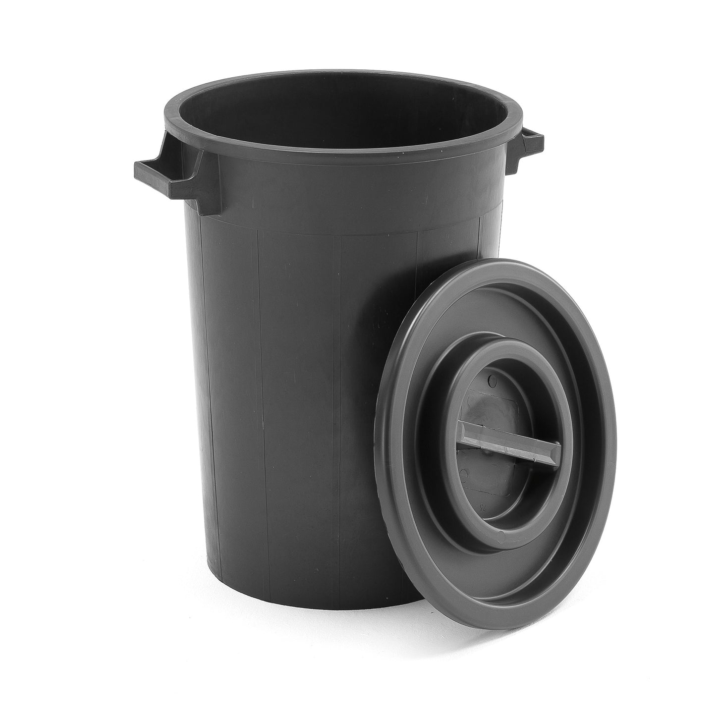Plast avfallsbeholder BENJAMIN med lokk, 75 l, svart