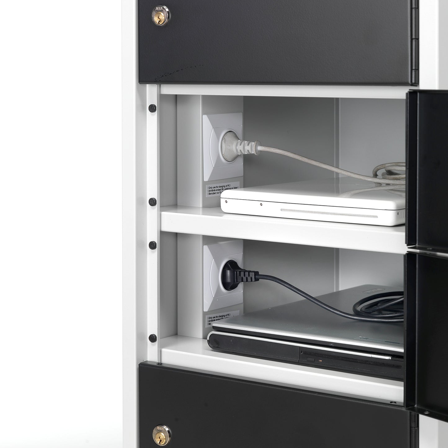 Ladeskap RECOVER, 10 rom, grå/svart