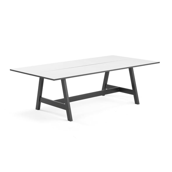 Møtebord NOMAD L2400 B1200 H740 mm, svart/hvitt
