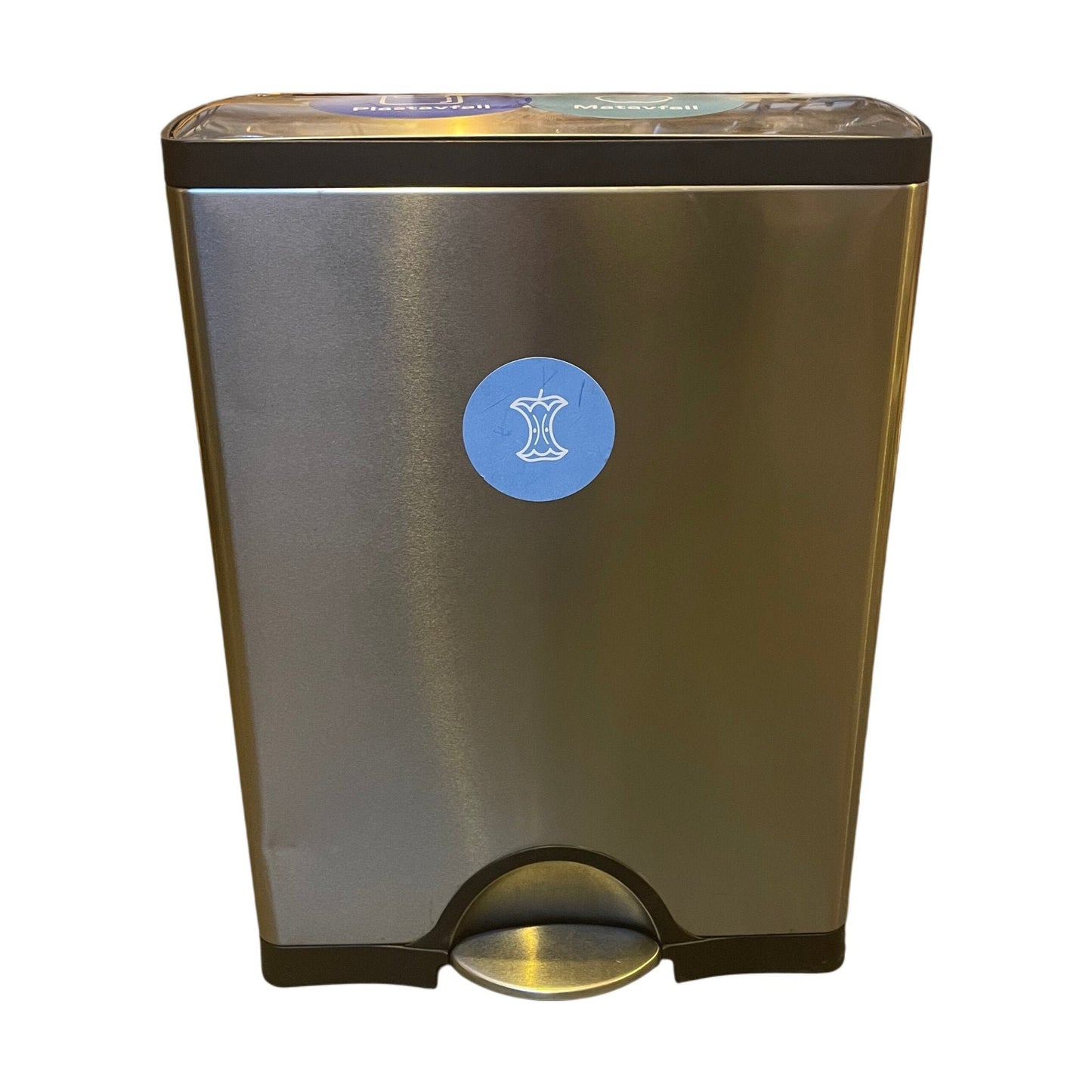 Simplehuman Dual pedalbøtte, i krom (50x26x65)