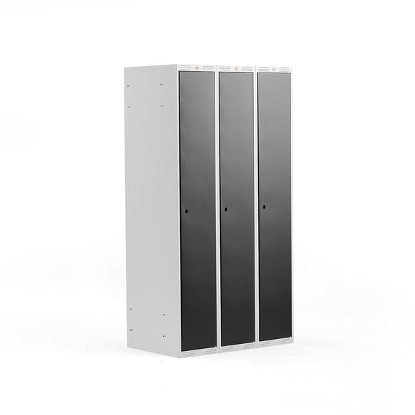 Garderobeskap CLASSIC 3 seksjoner, metall