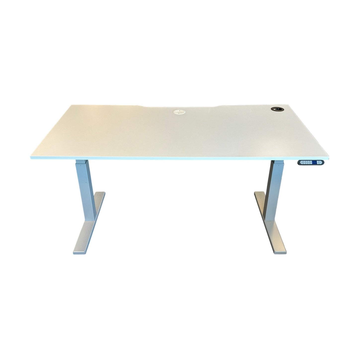 Elektrisk hev/senk skrivebord i grått, 160x80cm