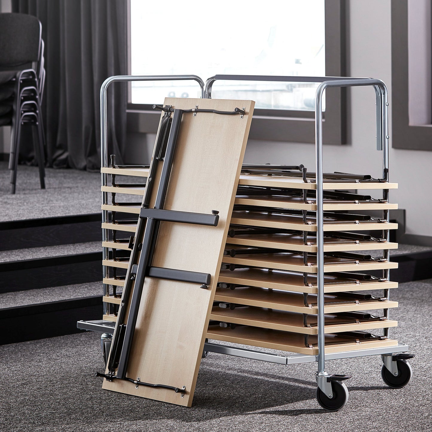 Bordtransportør, Rommer 12 bord, L1200 B600 mm