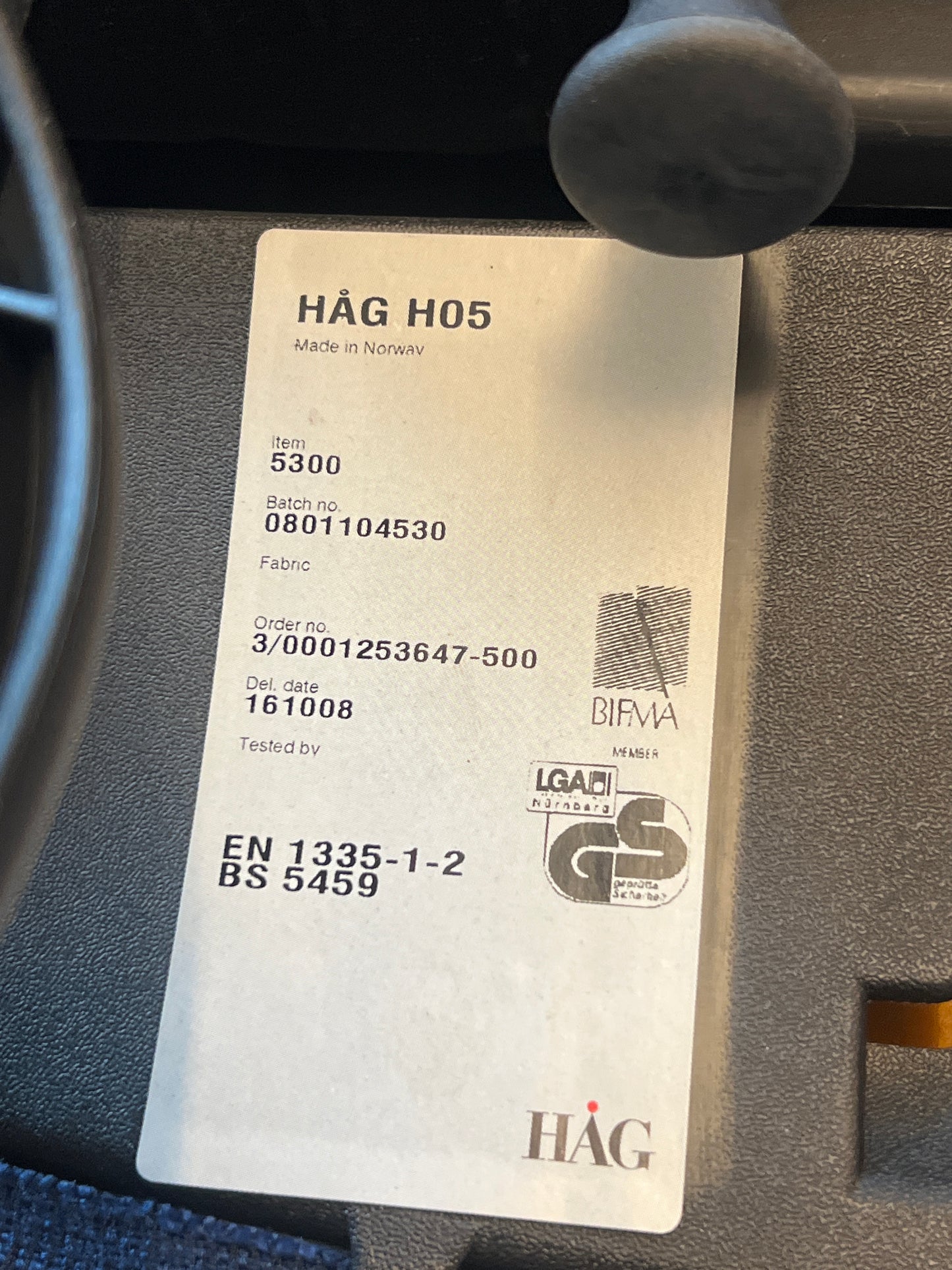 HÅG H05 5300 kontorstol, blå