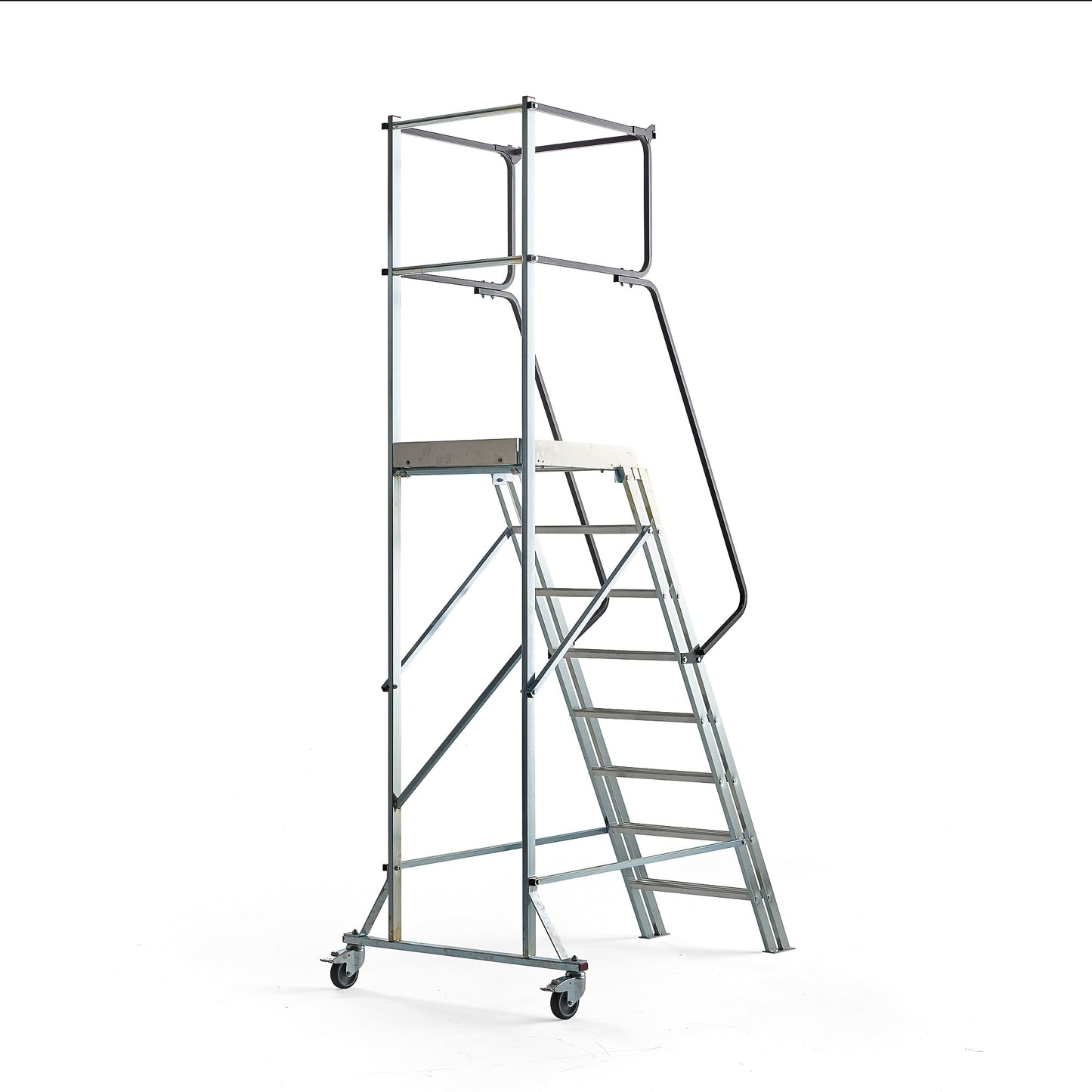 Arbeidsplattform ALOFT på hjul, 8 trinn, H1600 mm fra AJ Produkter