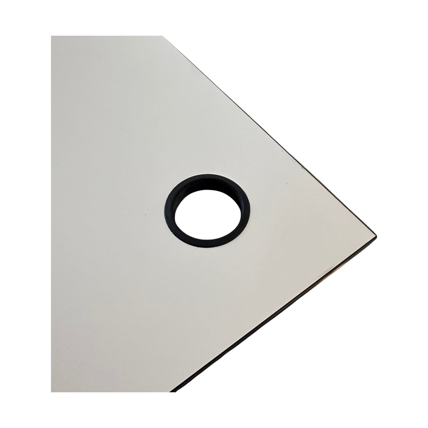 Elektrisk hev/senk skrivebord 220x80 cm, hvit laminat, Edsbyn