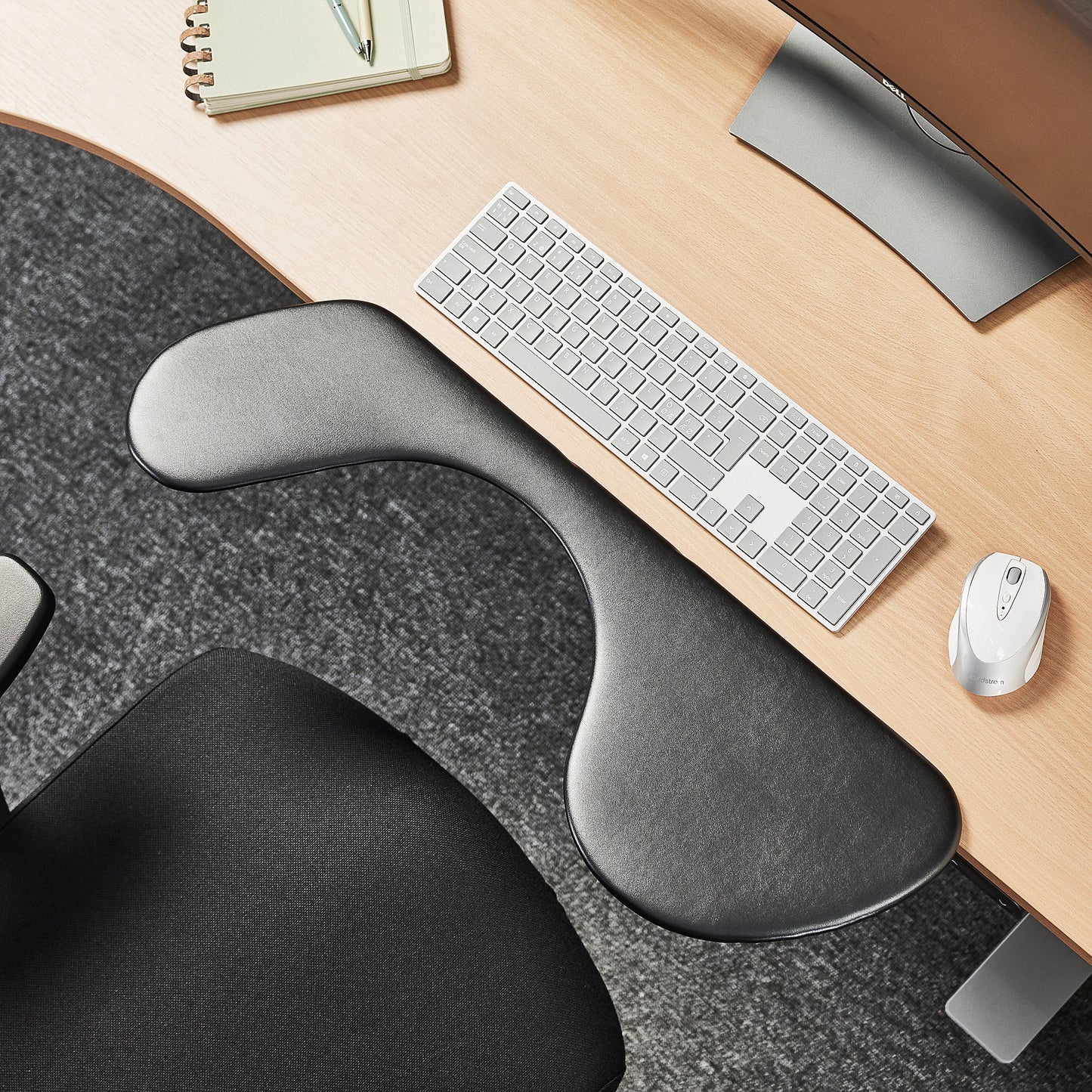 Underarmsstøtte til skrivebord, svart