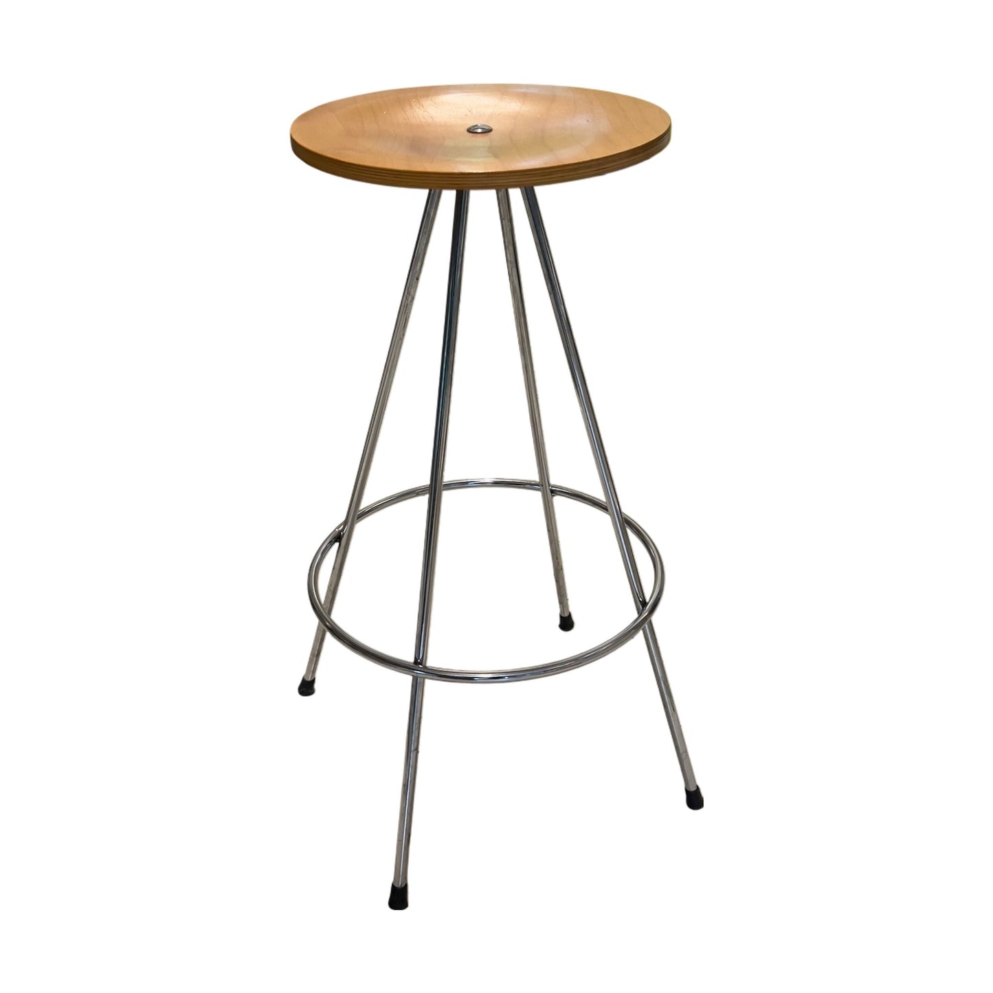 Barstol i trefarget tre og metall, 30 cm