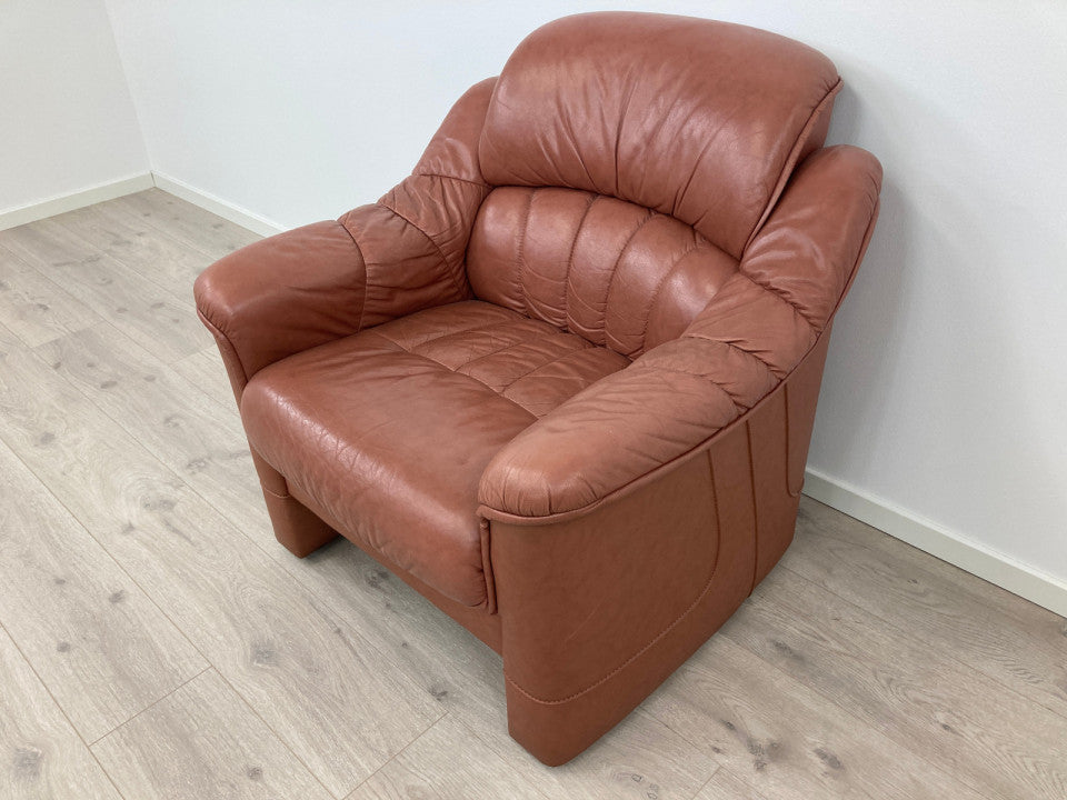 Retro lenestol i imitert skinn