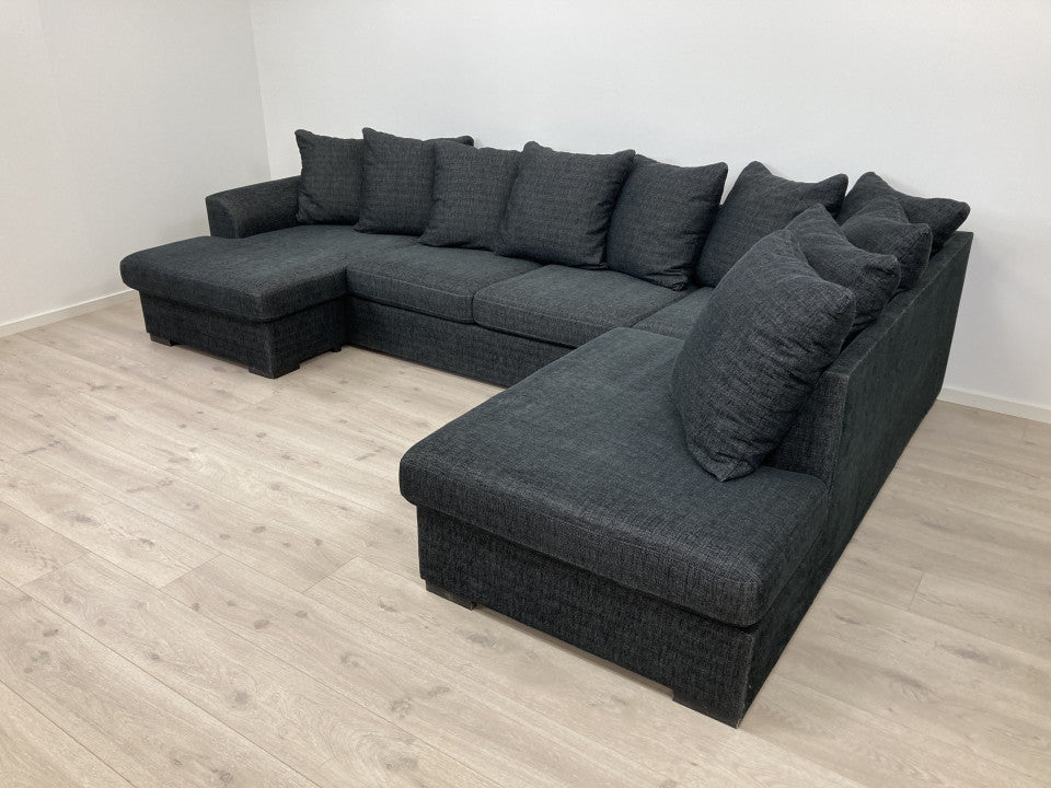 Nyrenset | U-sofa med sjeselong og åpen ende