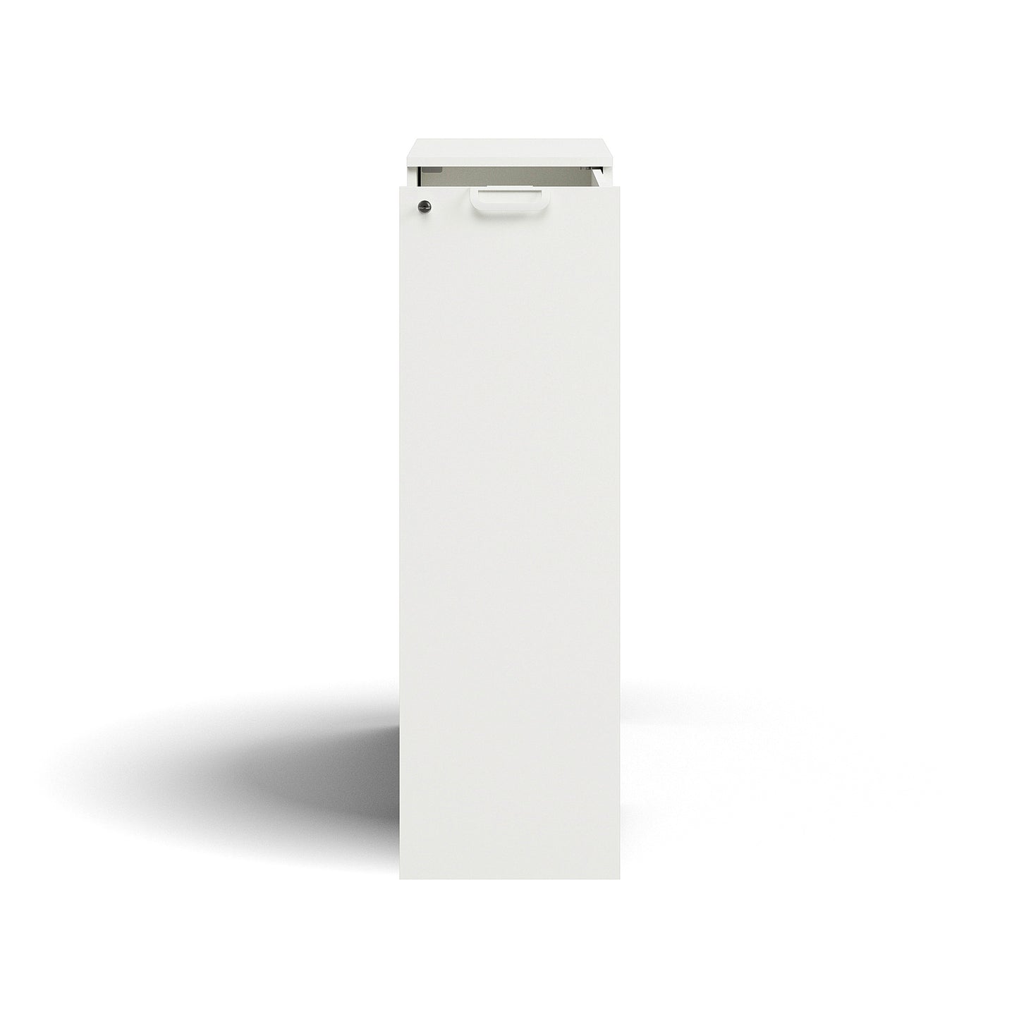 Sideskap QBUS, låsbart, høyre, håndtak, H1250 B400 D800 mm, hvit fra AJ Produkter