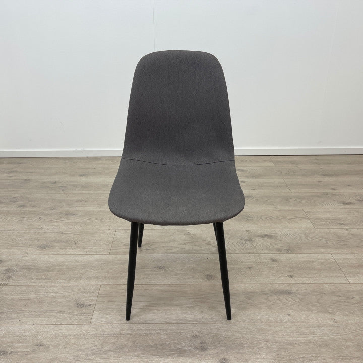 JYSK Jonstrup spisestol med grå trekk og svart understell