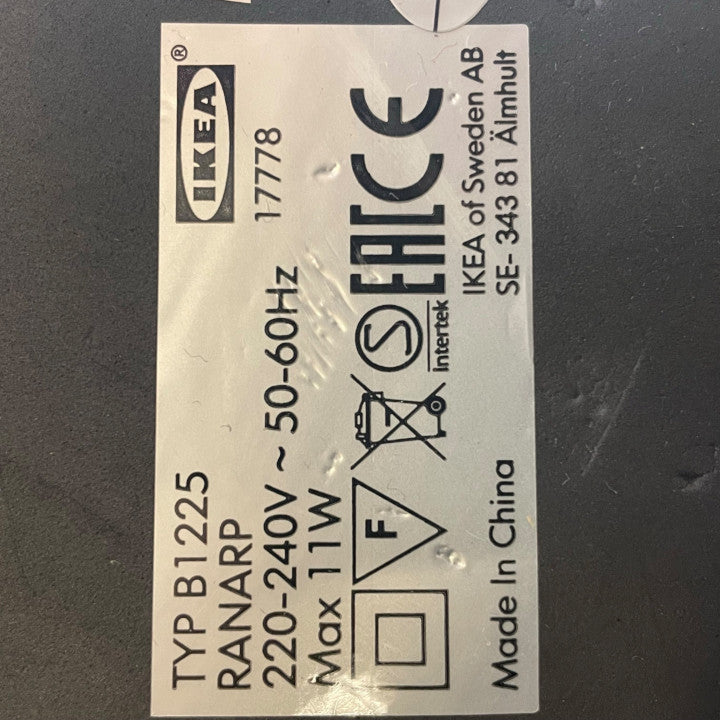 IKEA RANARP hvit bordlampe