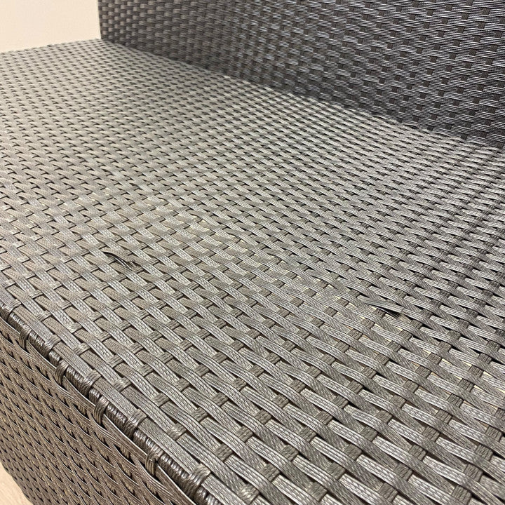 3-seter hagesofa i rotting med åpen ende