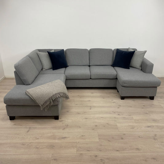 Nyrenset | Lys grå Grafu Baldai u-sofa med sjeselong