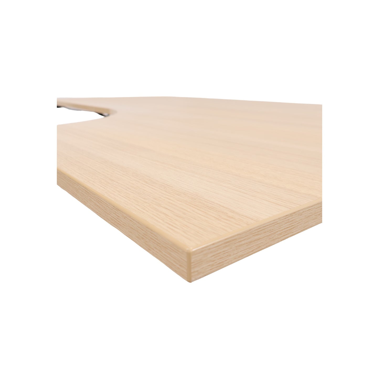 180x120 cm, Elektrisk hev/senk skrivebord med lys treplate og høyresving