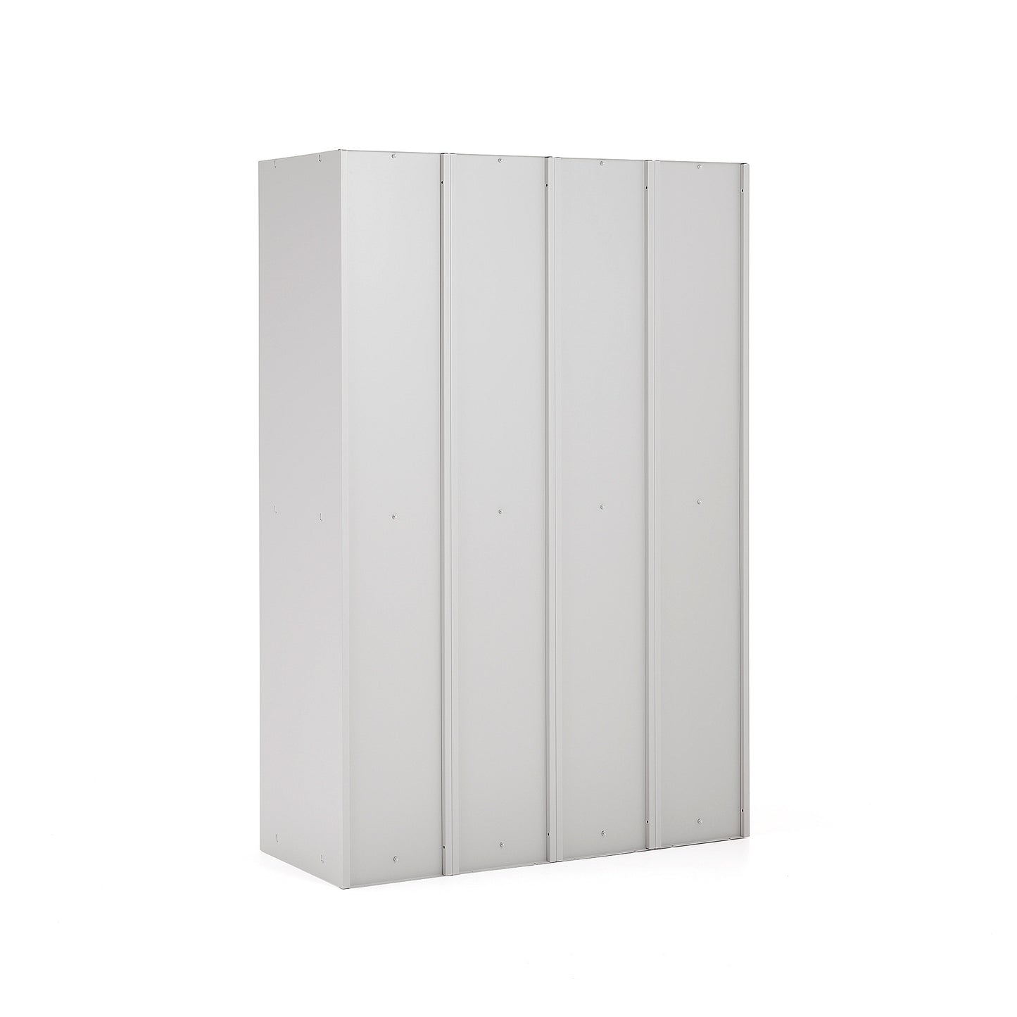 Garderobeskap CLICK, flatpakket, 4 seksjoner, 8 dører, H1800 B1200 D500 mm, grå stamme, mørk grå dør