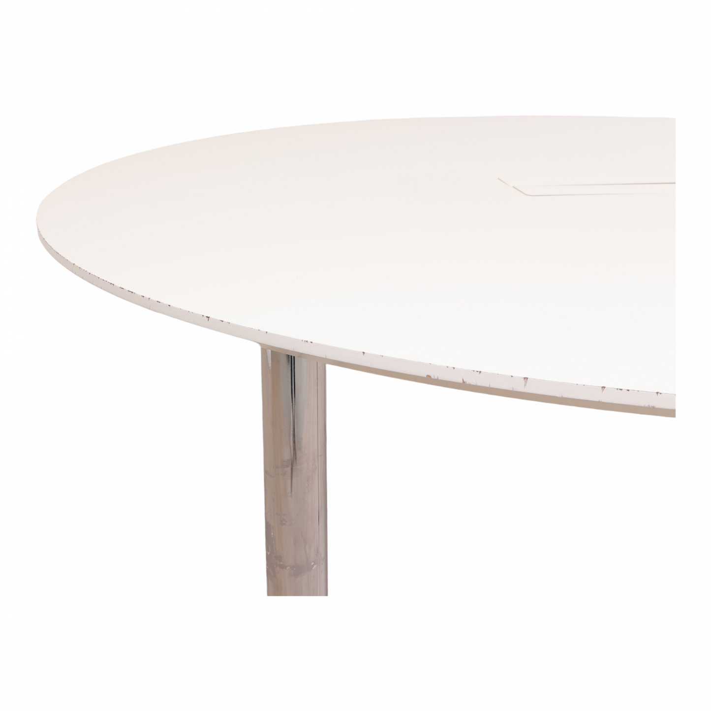 Ø160 cm, Rundt møtebord i fargen hvit