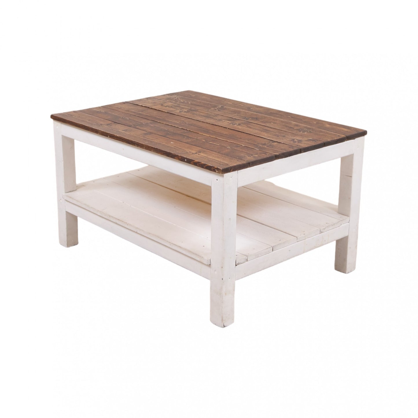 Enkelt sofabord, brunt/hvitt