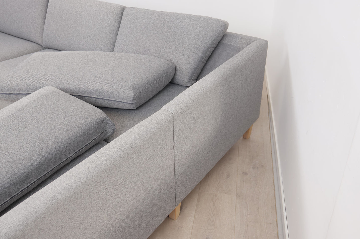 Nyrenset | Lys grå Litsofa hjørnesofa