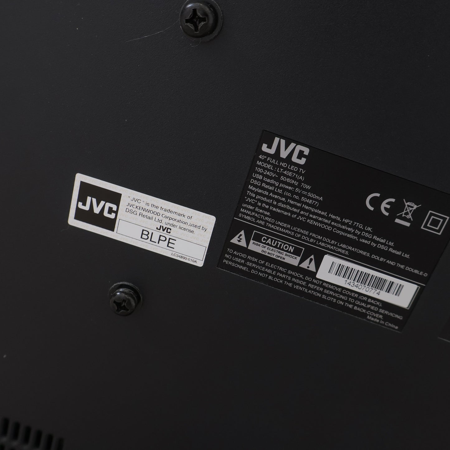 40" LT-40E71 LED-TV fra JVC