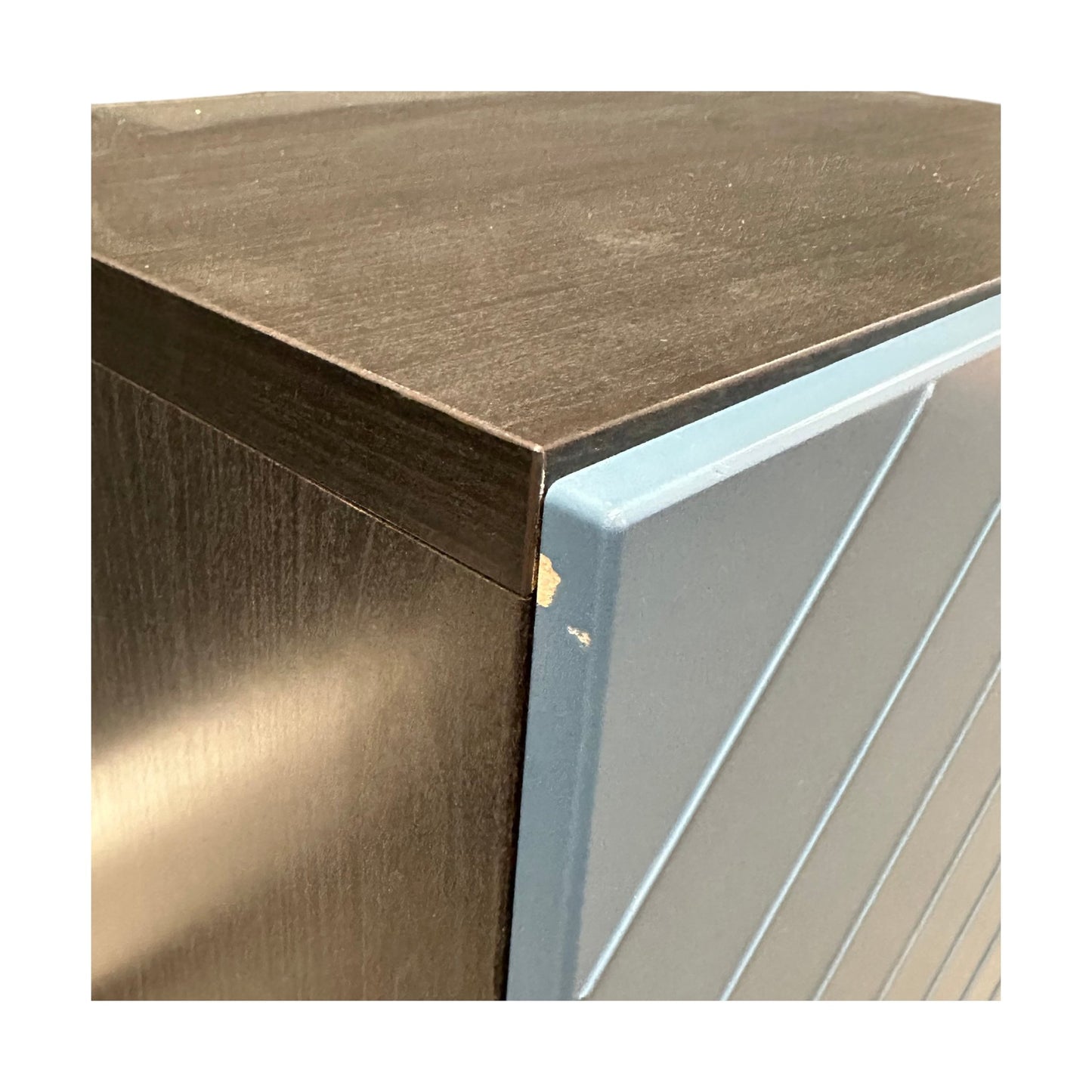 IKEA Bestå hylle, blå stripete dører