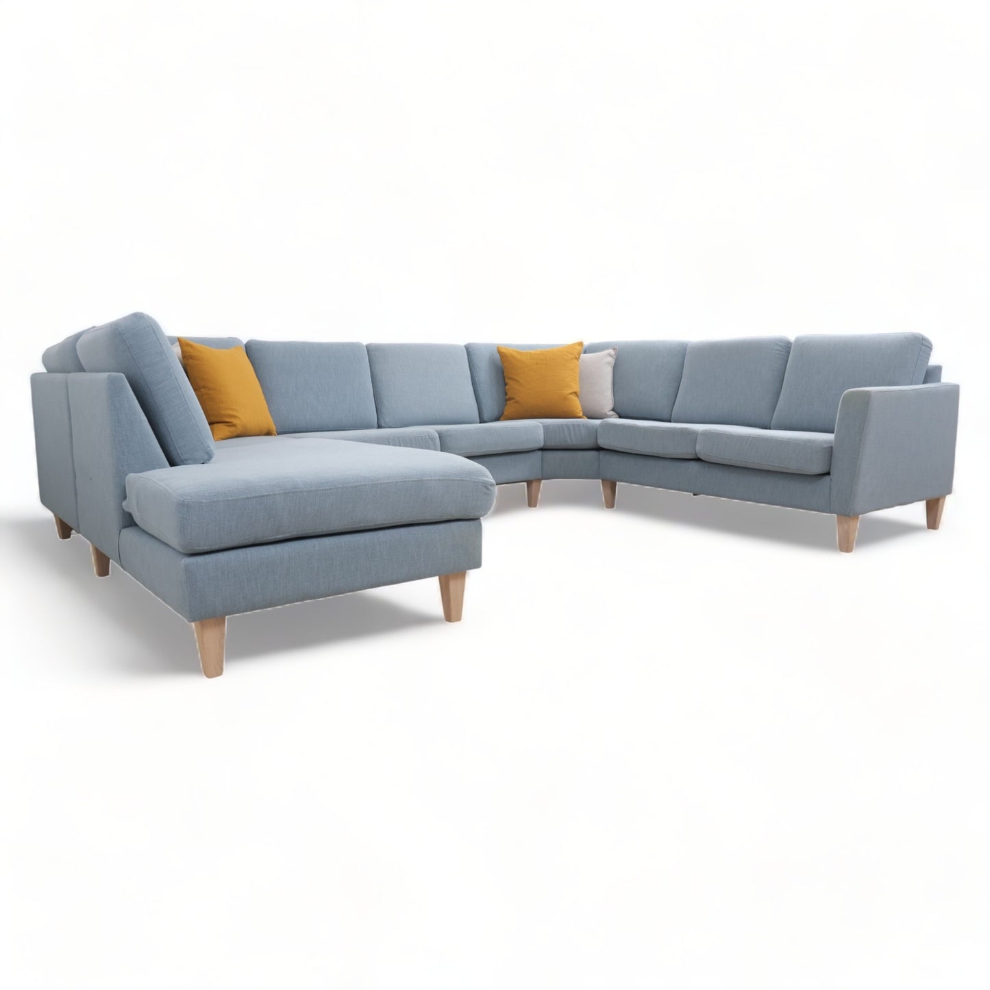 Nyrenset | Lys blå Passion u-sofa med sjeselong