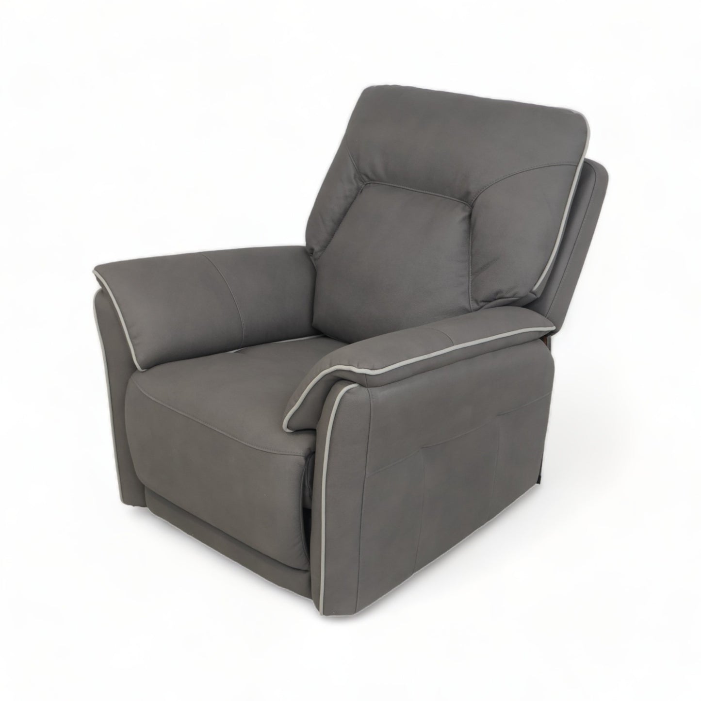 Nyrenset | Mørk grå stol med recliner