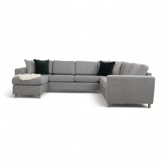 Nyrenset | Hjellegjerde grå U-sofa