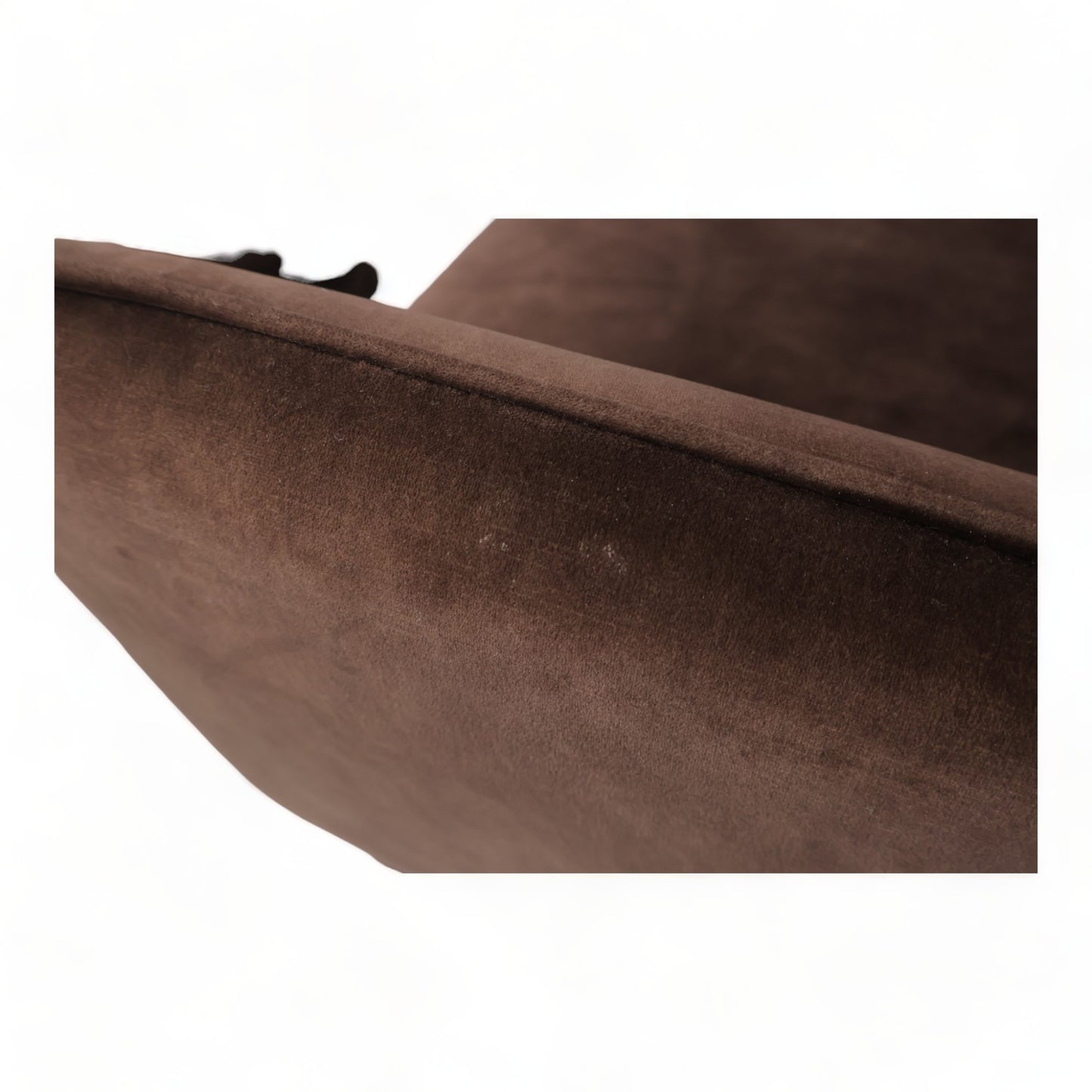 Nyrenset | Mørk brun Bellus Siena lenestol i velur med fotskammel