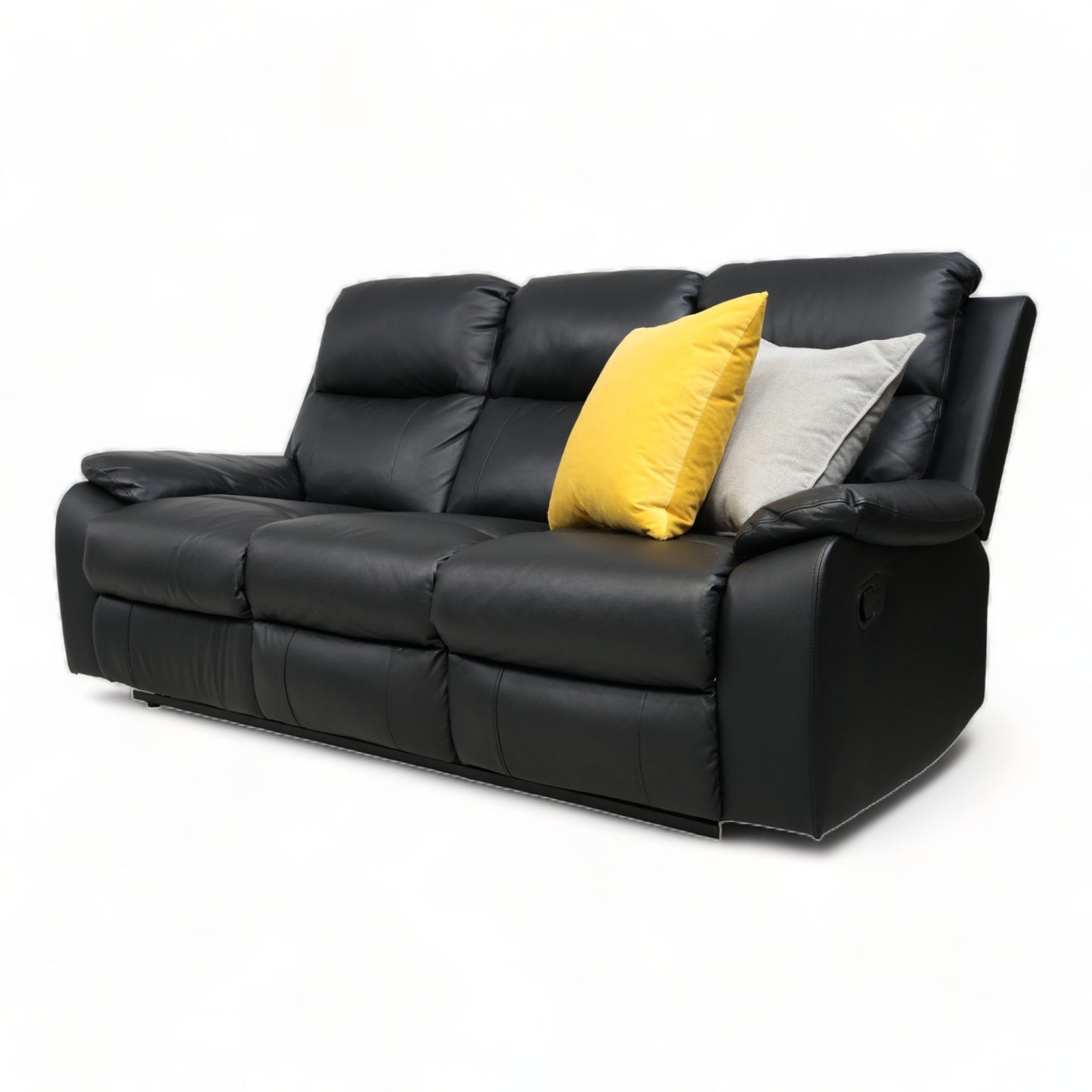 Nyrenset | Sort 3-seter Mora sofa med recliner fra A-Møbler