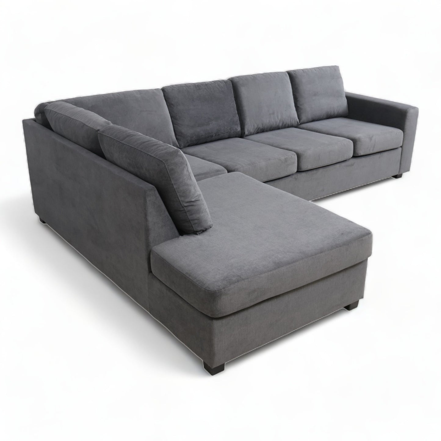 Ubrukt | Mørk grå Oslo hjørnesofa med åpen ende - Secundo