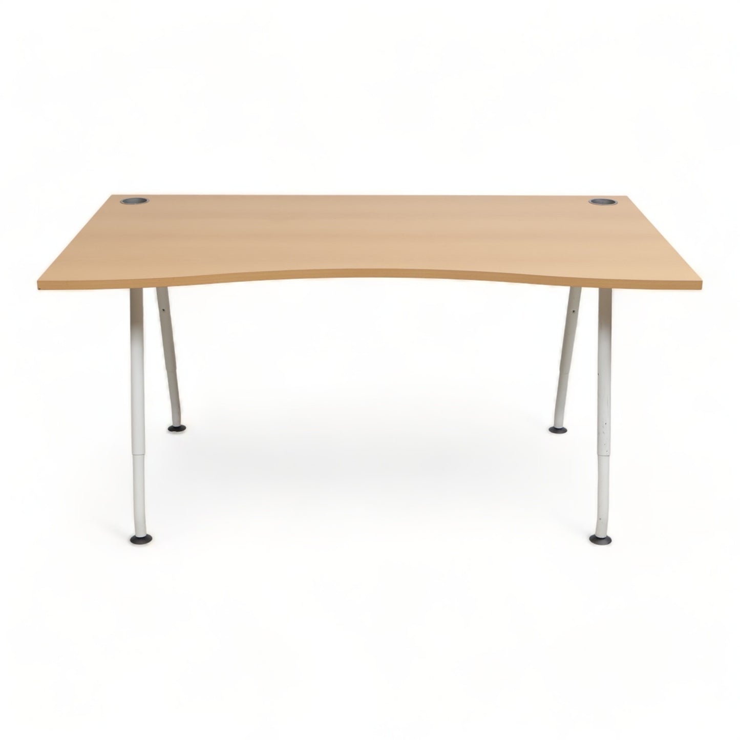 Kvalitetssikret | 160×90 cm, manuelt justerbart skrivebord med hvitt Horreds understell