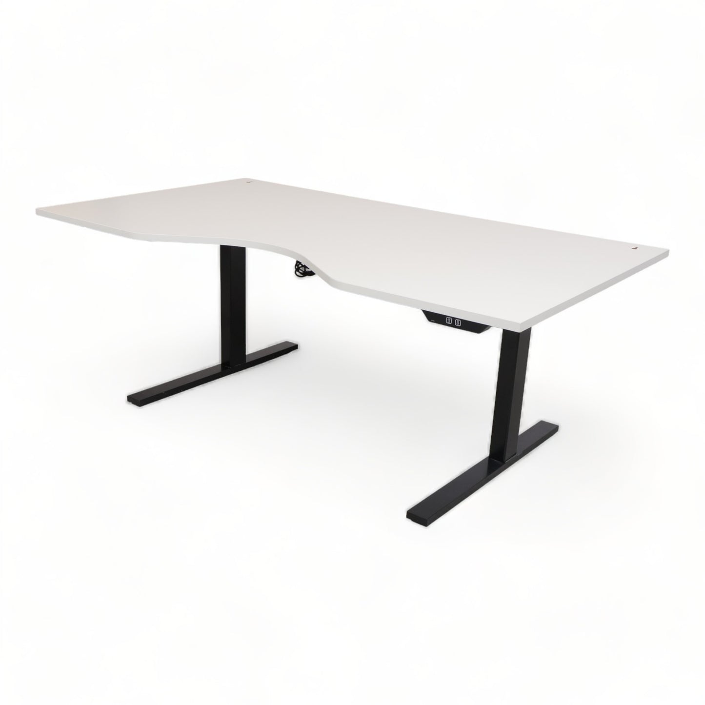 Kvalitetssikret | 160×90, hvitt/sort elektrisk hev/senk skrivebord