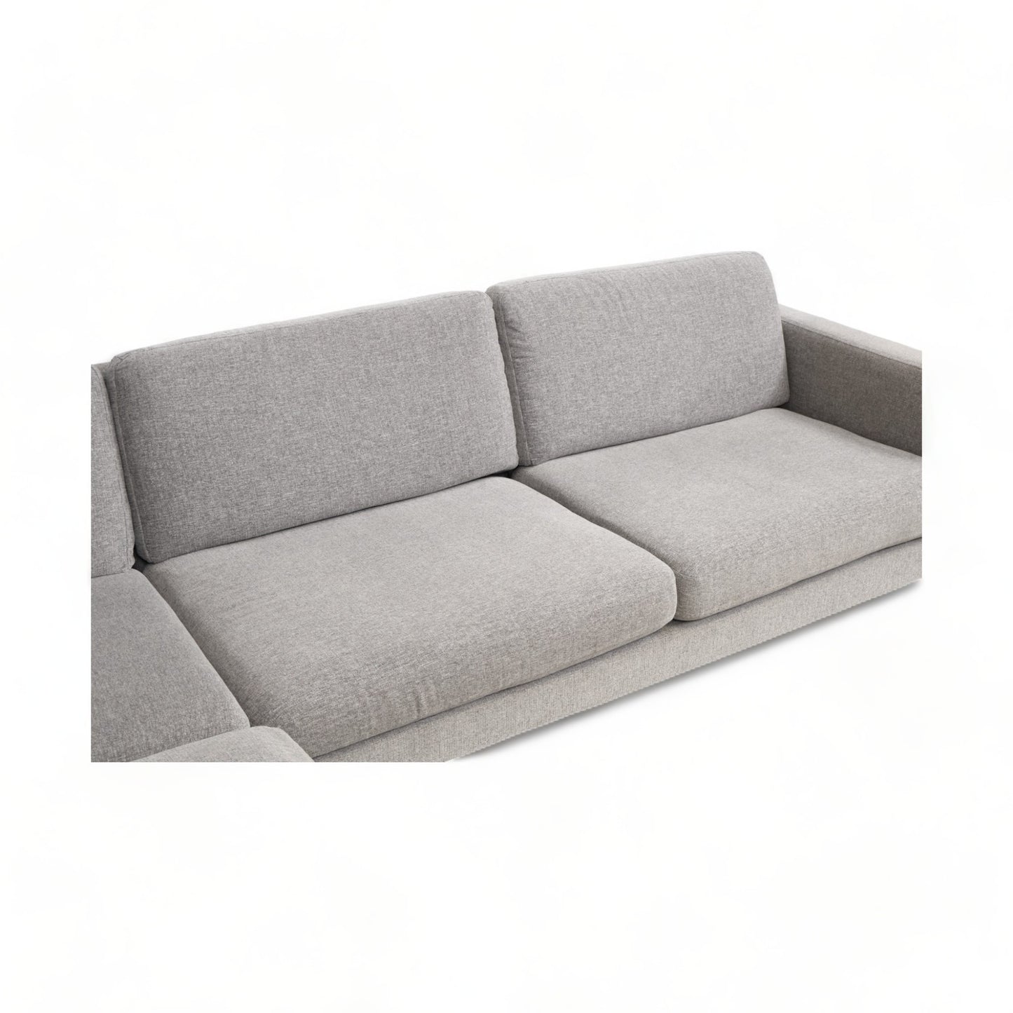 Nyrenset | Grå hjørnesofa med åpen ende