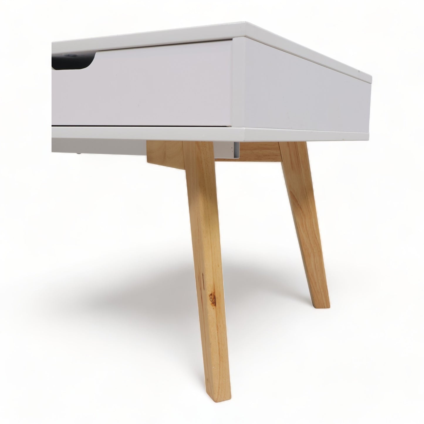 Kvalitetssikret | Moderne Jysk sofabord i hvit med eikebein