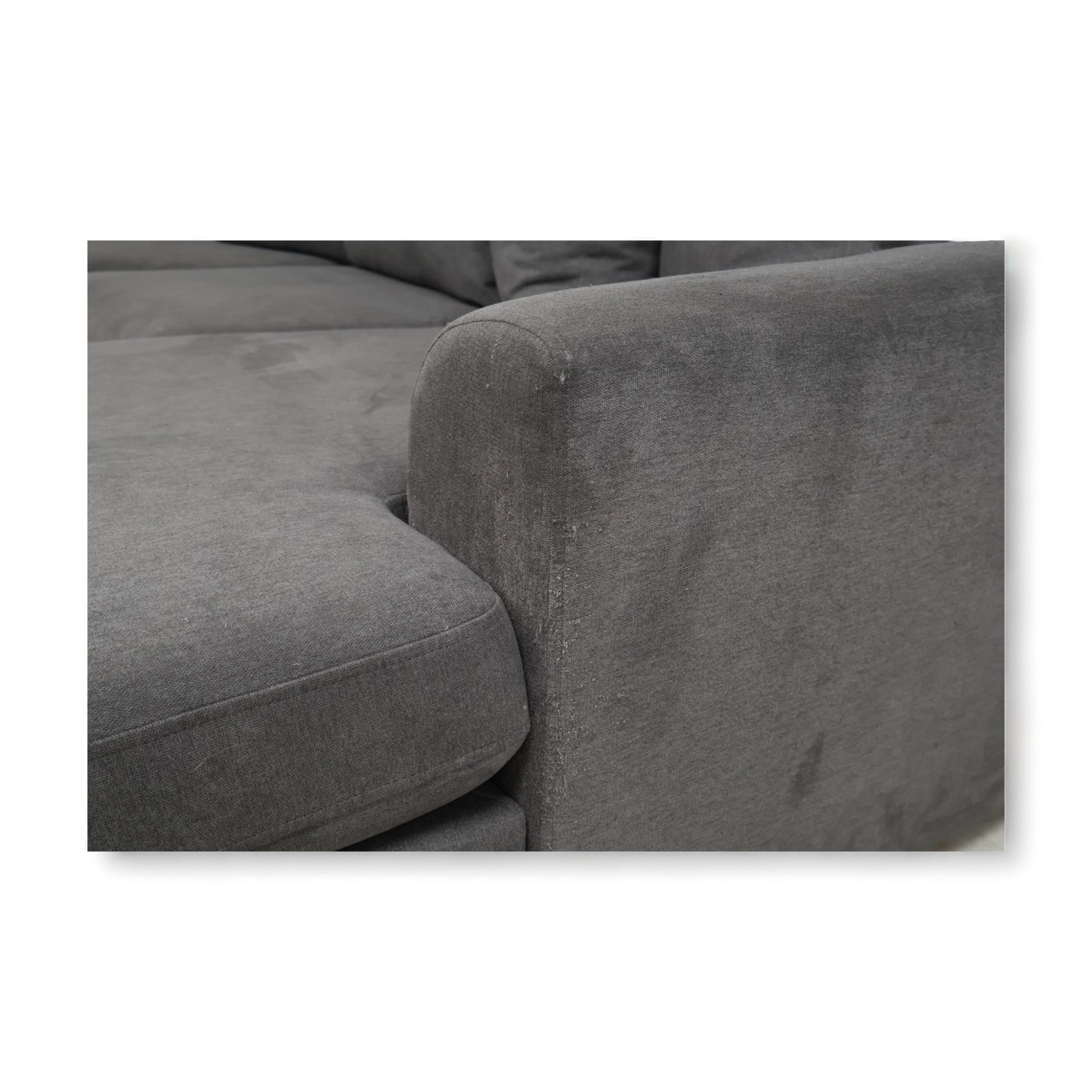 Nyrenset | Mørk grå sofa med sjeselong