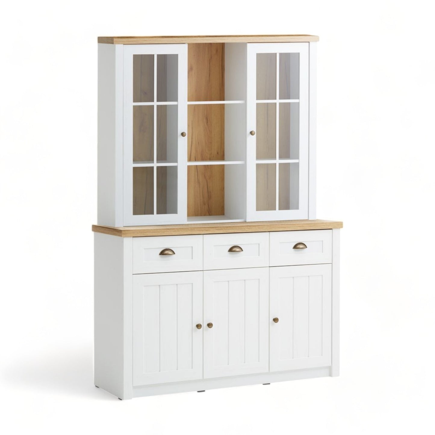 Kun brukt til utstilling | Hvit Marksel skjenk med overdel