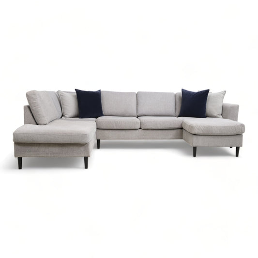 Nyrenset | Lys grå Malte u-sofa