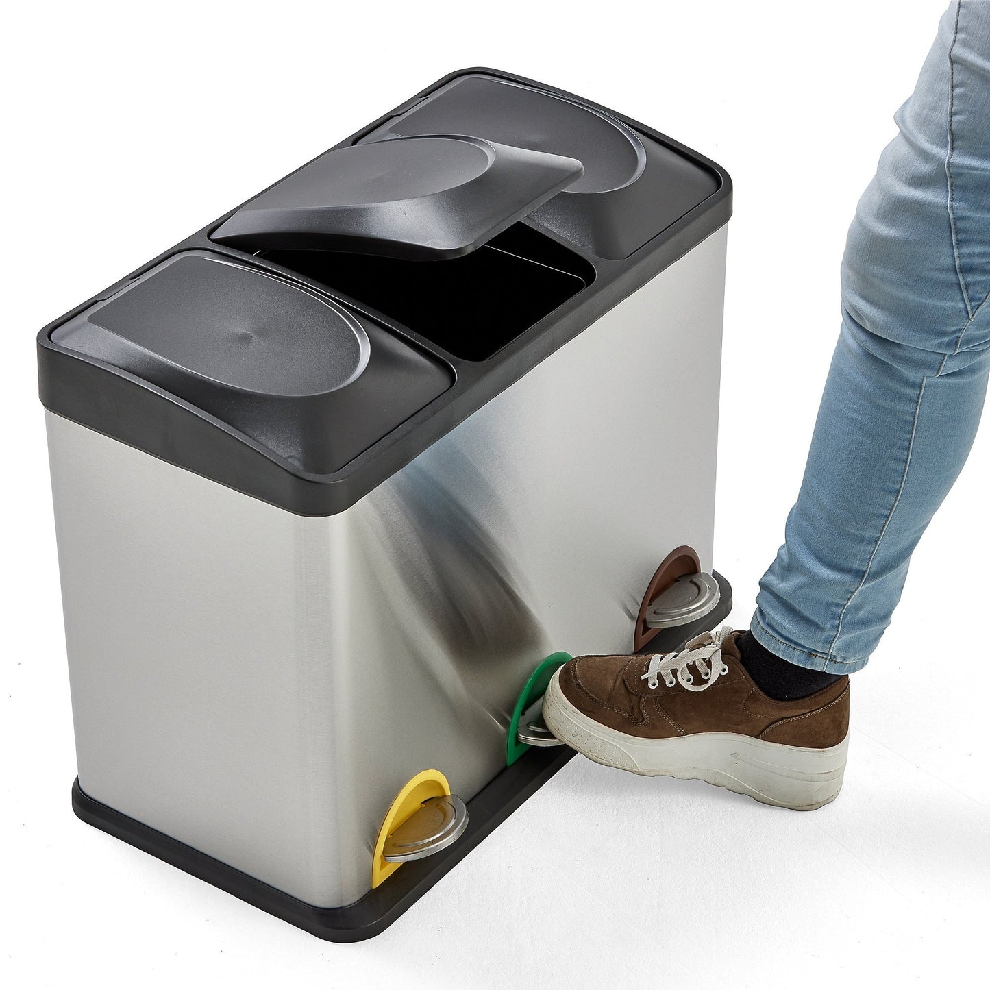 Helt nytt | Pedalbøtte ADDISON med 3 beholdere, 3x15 l