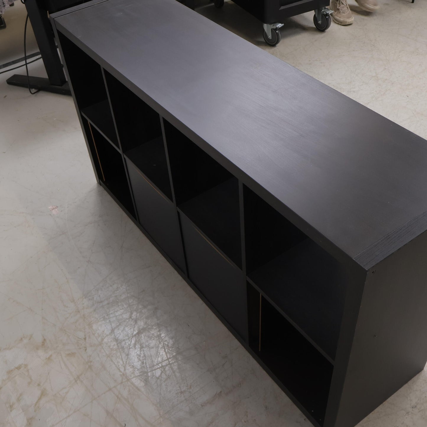 Nyrenset | IKEA Kallax TV-benk, Brunsvart med 4 innsatser