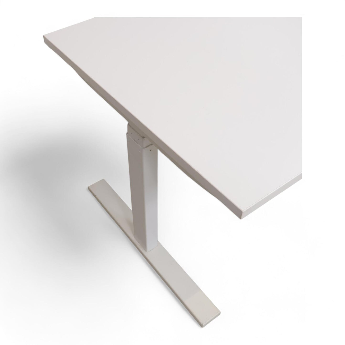 El hev/senk skrivebord i hvit, 120x80cm