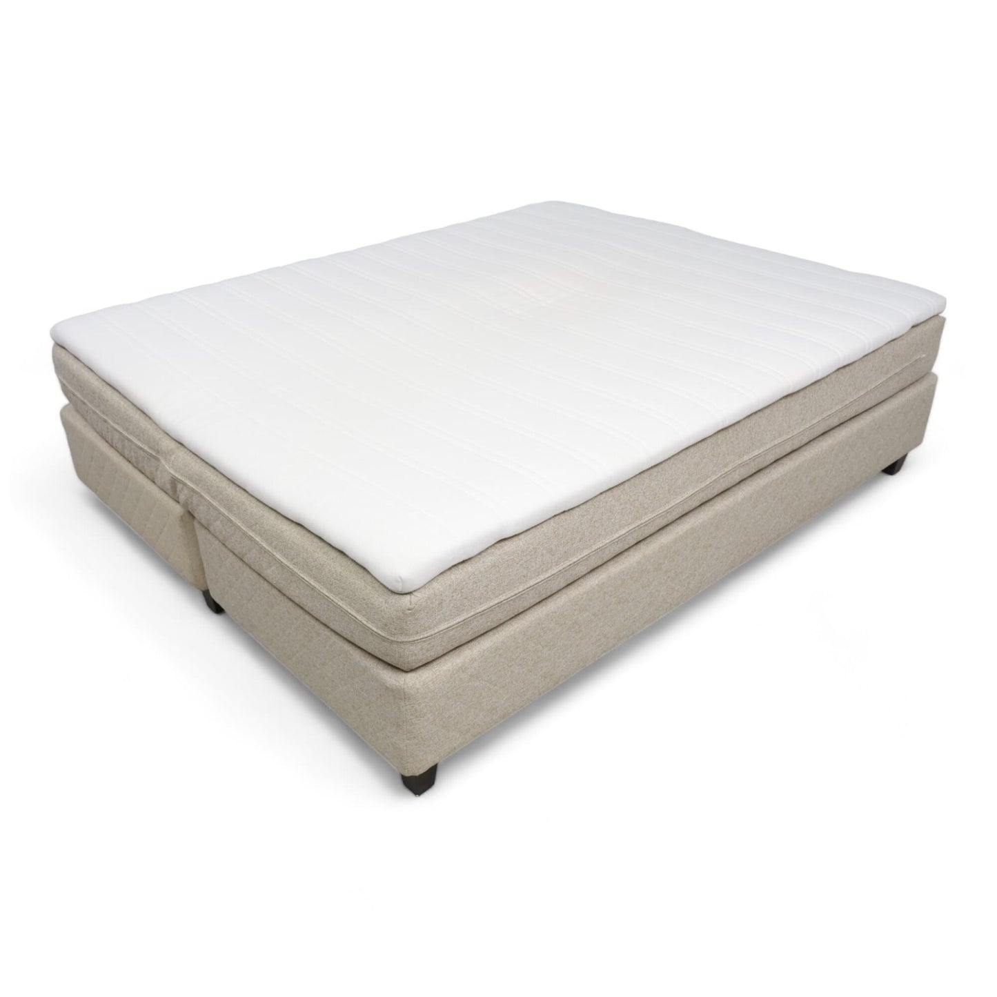 Nyrenset | Beige Jensen Pulse seng med Ikea Tuddal overmadrass, 160x200cm