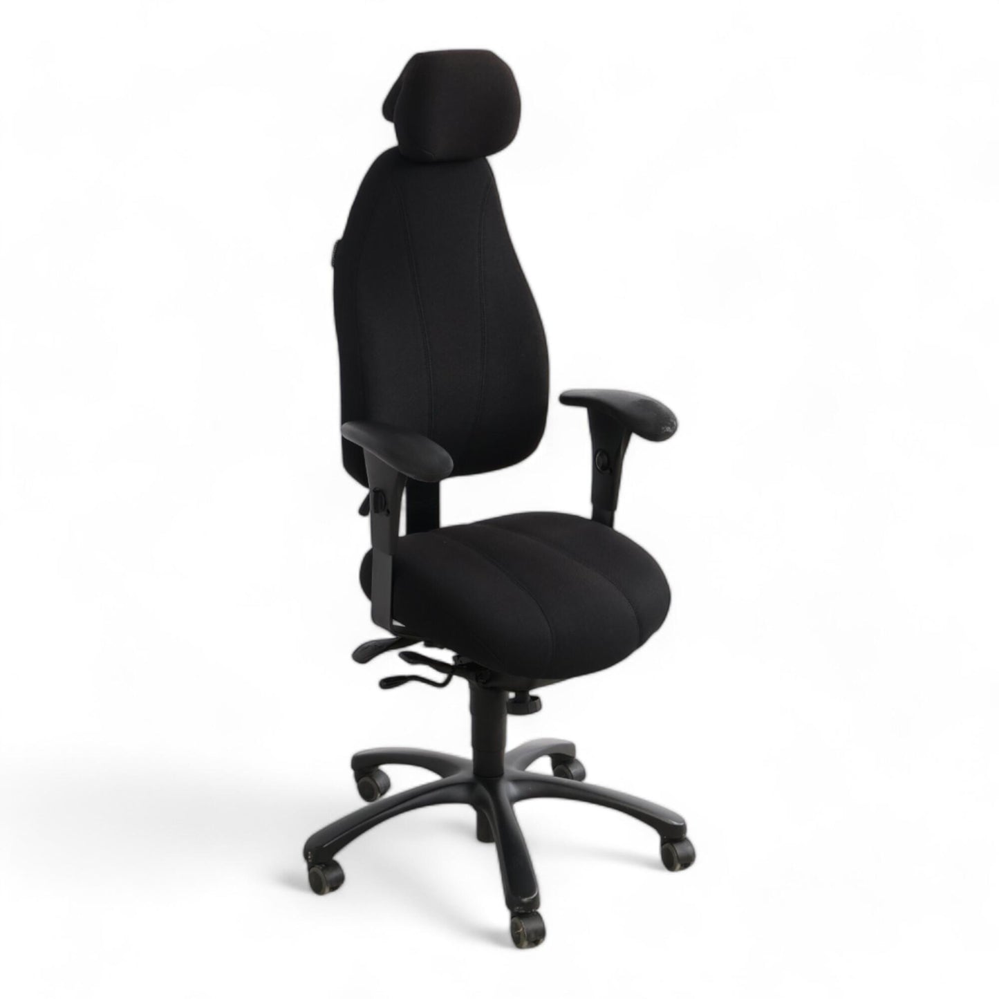 Nyrenset | Sort kontorstol fra Malmstolen med justerbar ryggstøtte