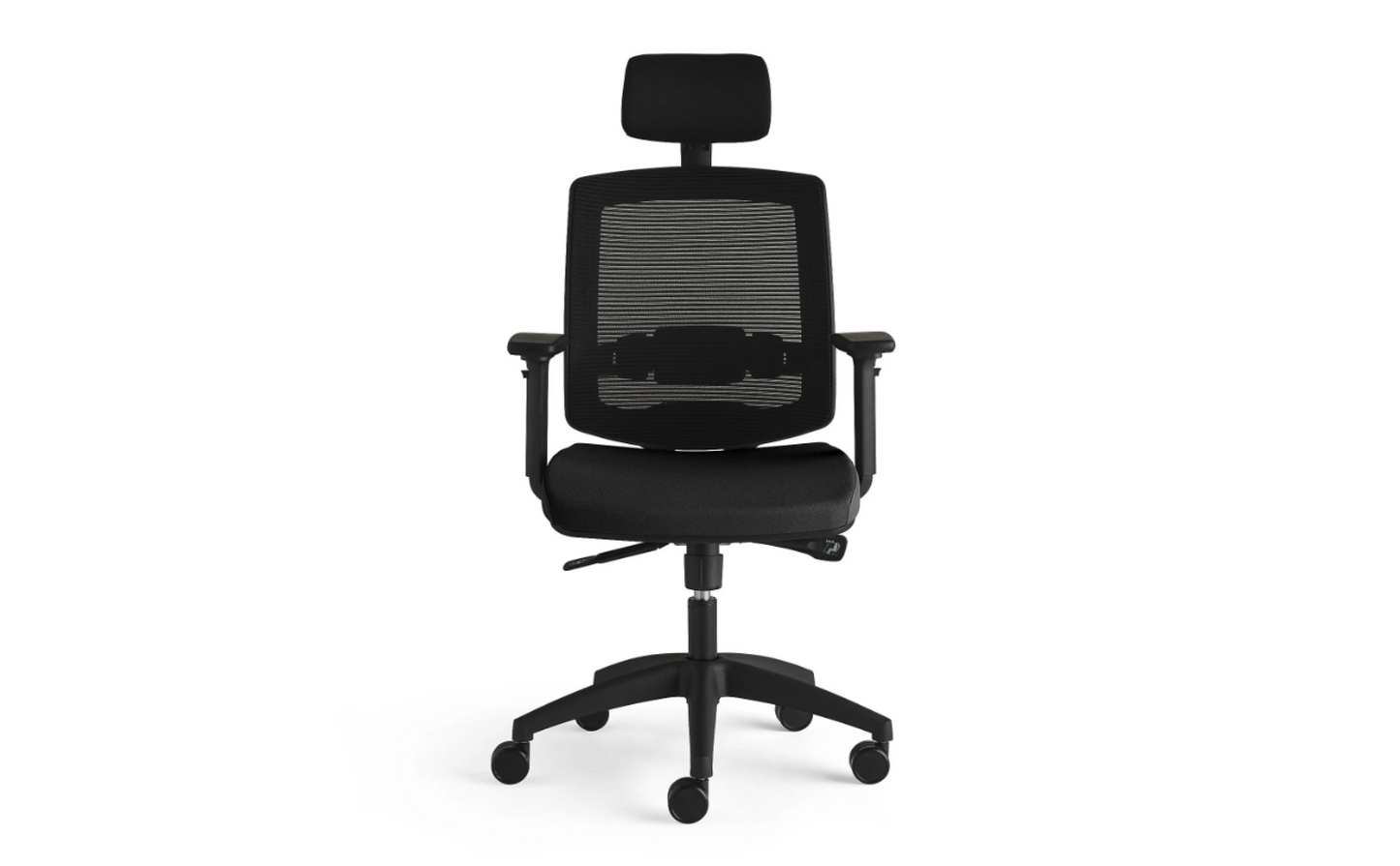 Helt nytt | Kontorstol STANLEY inkl. nakkestøtte og armlene, svart