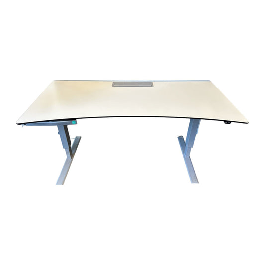 Kvalitetssikret | Linak hev/senk skrivebord, 160x80 cm med magebue