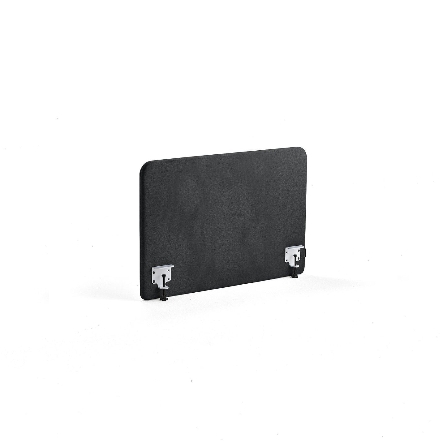 Helt nytt | Bordskjerm ZONE, hvite beslag, B1000 H650 T36 mm, stoff Hush, mørk grå